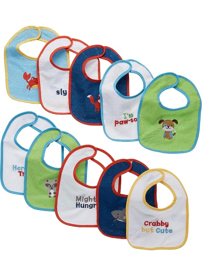 Neat Solutions Water Resistant Drooler Bib Set, Multi-Color, 10 Count - Image 1